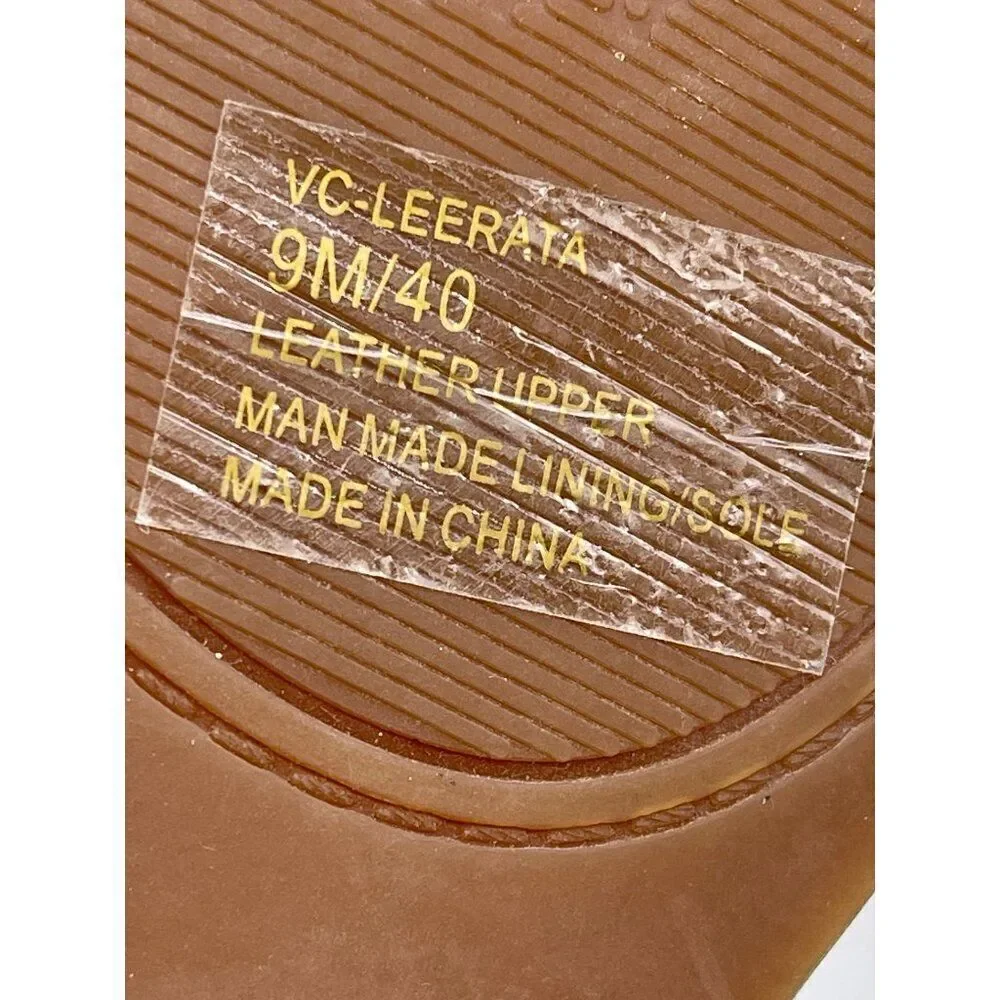 Vince Camuto Women Floral Leerata Wedged Espadrille Sandals Size 9